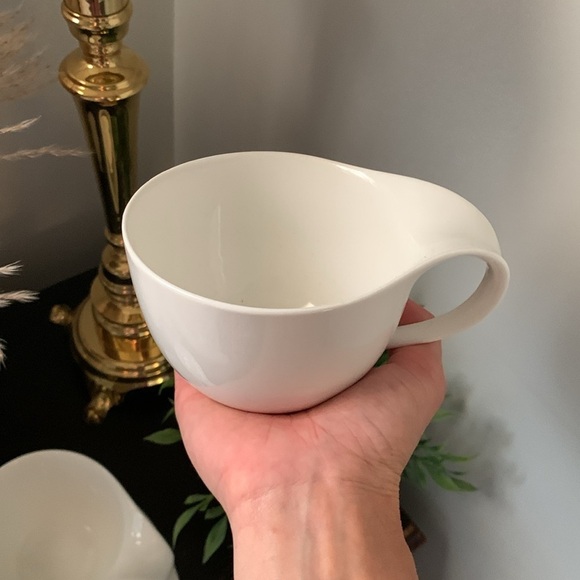 Rivaldi Gourmet‎ Set of 2 Ceramic Tea Cups Espresso Cup Saucer Cappuccino white - Picture 6 of 10